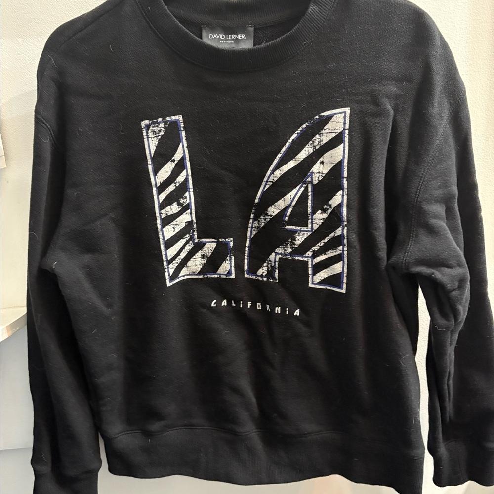 David Lerner Black Graphic Sweatshirt